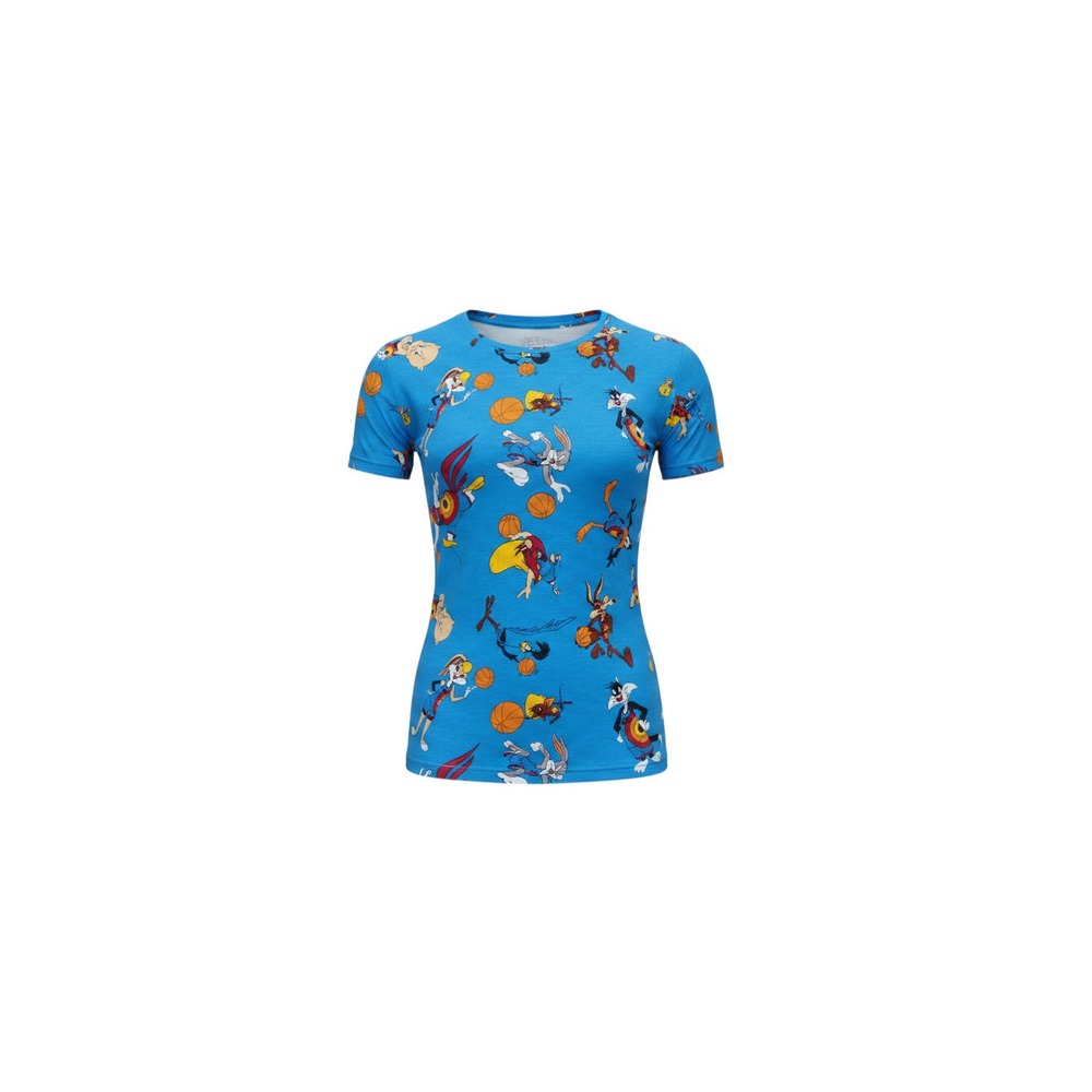Space Jam T-Shirt Womens M Blue Excellent A New Legacy Looney Tunes AOP